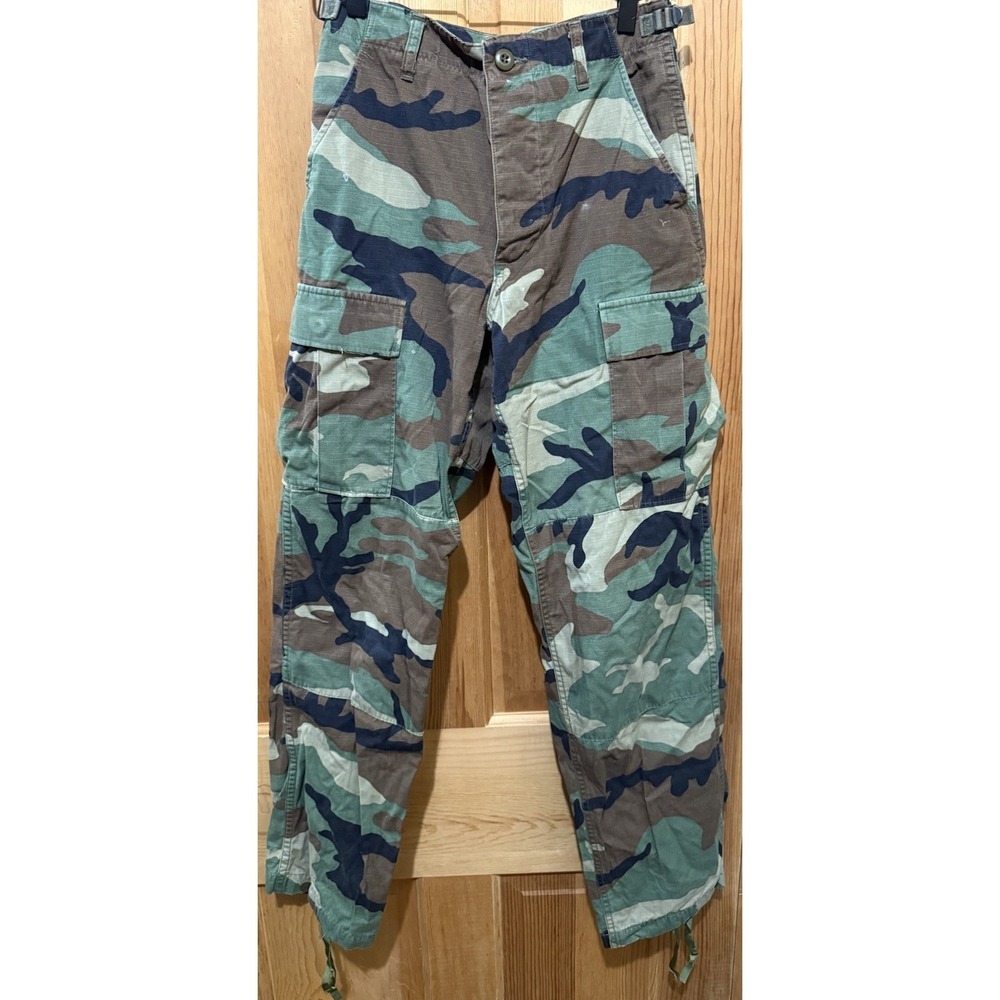 US Army Military Woodland‎ Camo Combat Fatigues Small X-Short EUC Vintage